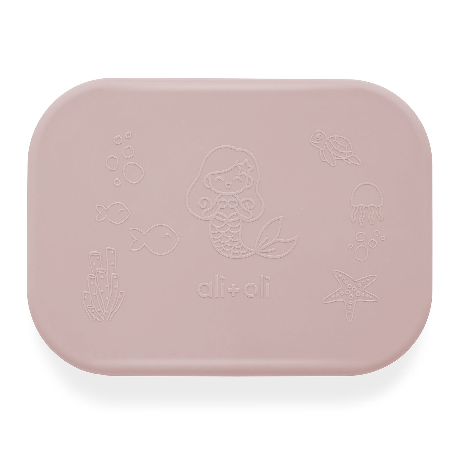 Ali+Oli Reusable Silicone Bento Box - 3 Compartments - Spill-Proof (Mermaid)
