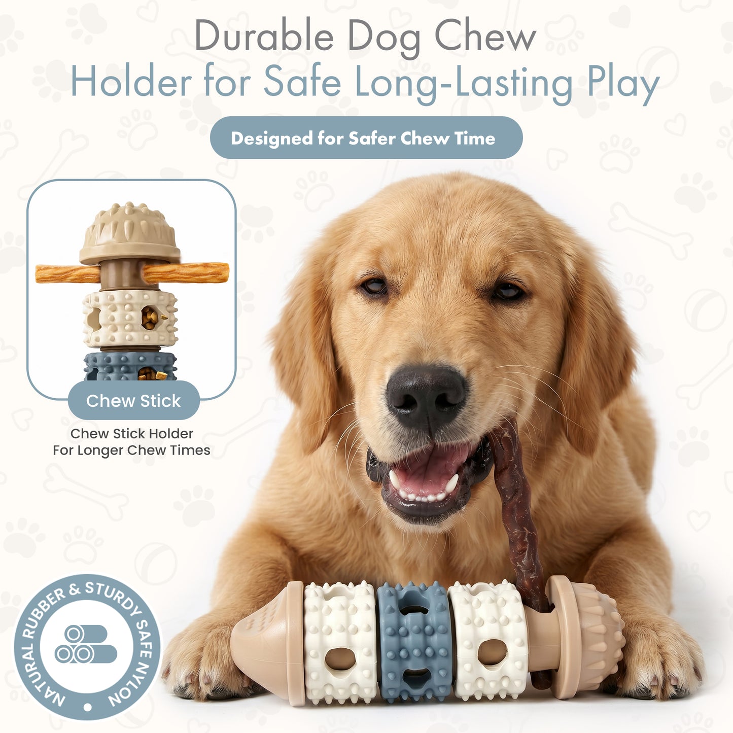 2-in-1 Bully Stick Holder & Treat Dispensing Dog Toy