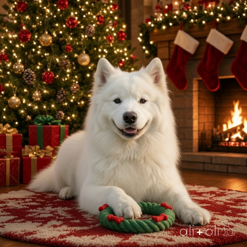Ali+Oli Pets Christmas Wreath Rope Dog Toy