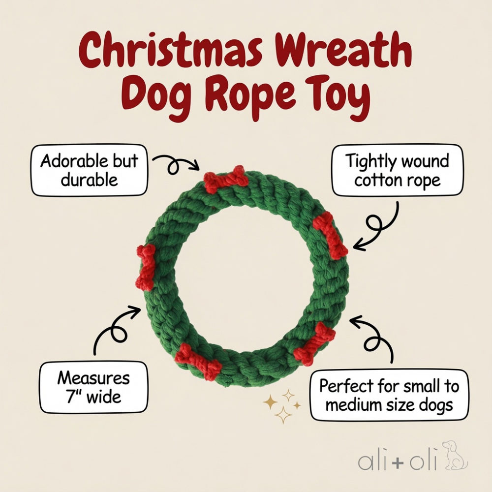 Ali+Oli Pets Christmas Wreath Rope Dog Toy