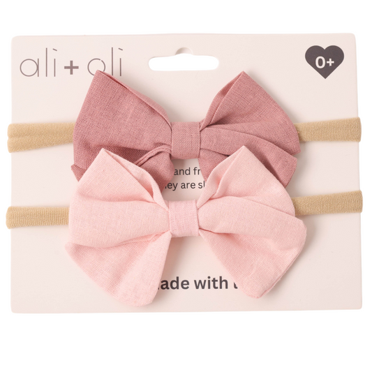 Ali+Oli Headband Bow Set (Flamingo)
