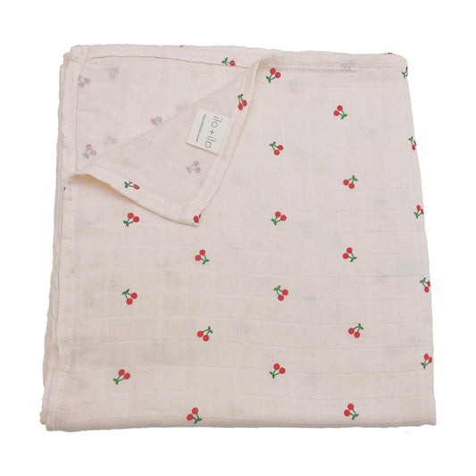 Ali+Oli Muslin Swaddle Blanket (Cherry)