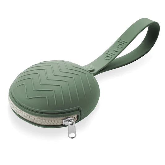 Army Green Silicone Pacifier Case Zipper for Baby