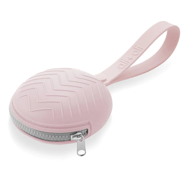 Pacifier Case with zipper in pink for baby