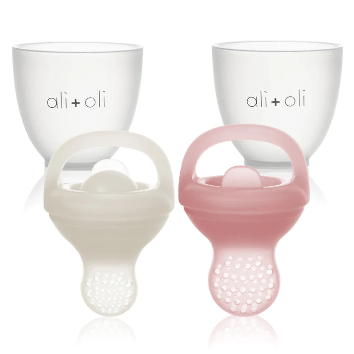 Food & Fruit Feeder Pacifier Set for Baby Snow and Blush Color