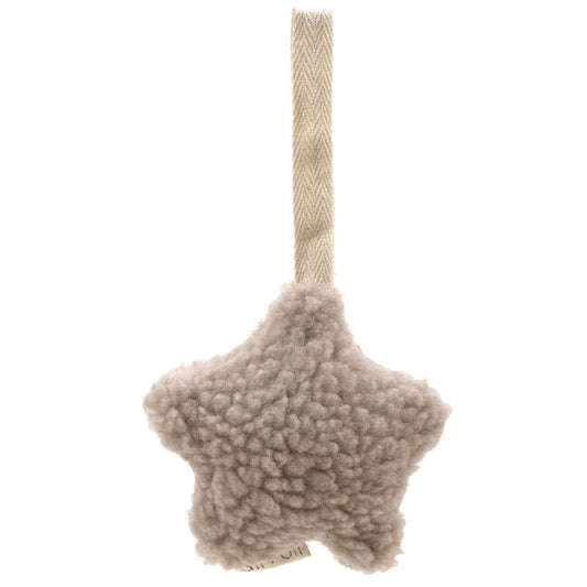 Plush Star Pacifier Holder, Sand Color, Baby