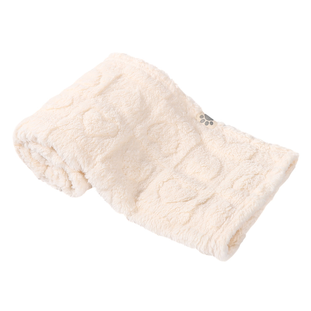 Ali+Oli Pets Coral Fleece Dog Blanket – 300 GSM Soft Cozy Throw for Small Dogs & Puppies, 25 x 35 in (Heart)