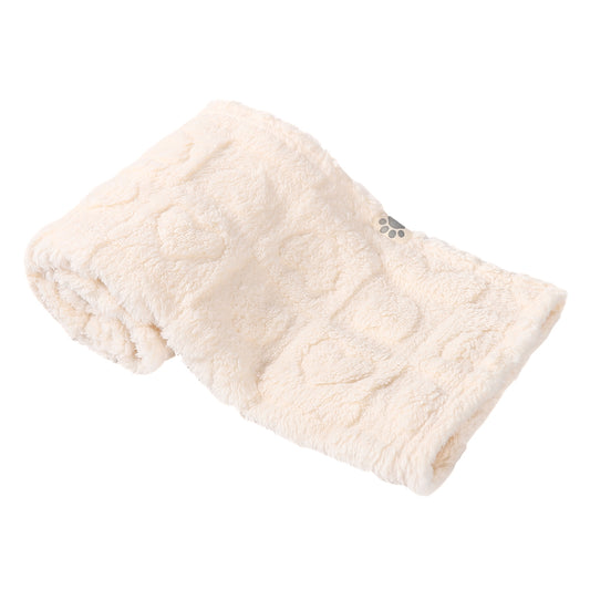 Ali+Oli Pets Coral Fleece Dog Blanket – 300 GSM Soft Cozy Throw for Small Dogs & Puppies, 25 x 35 in (Heart)