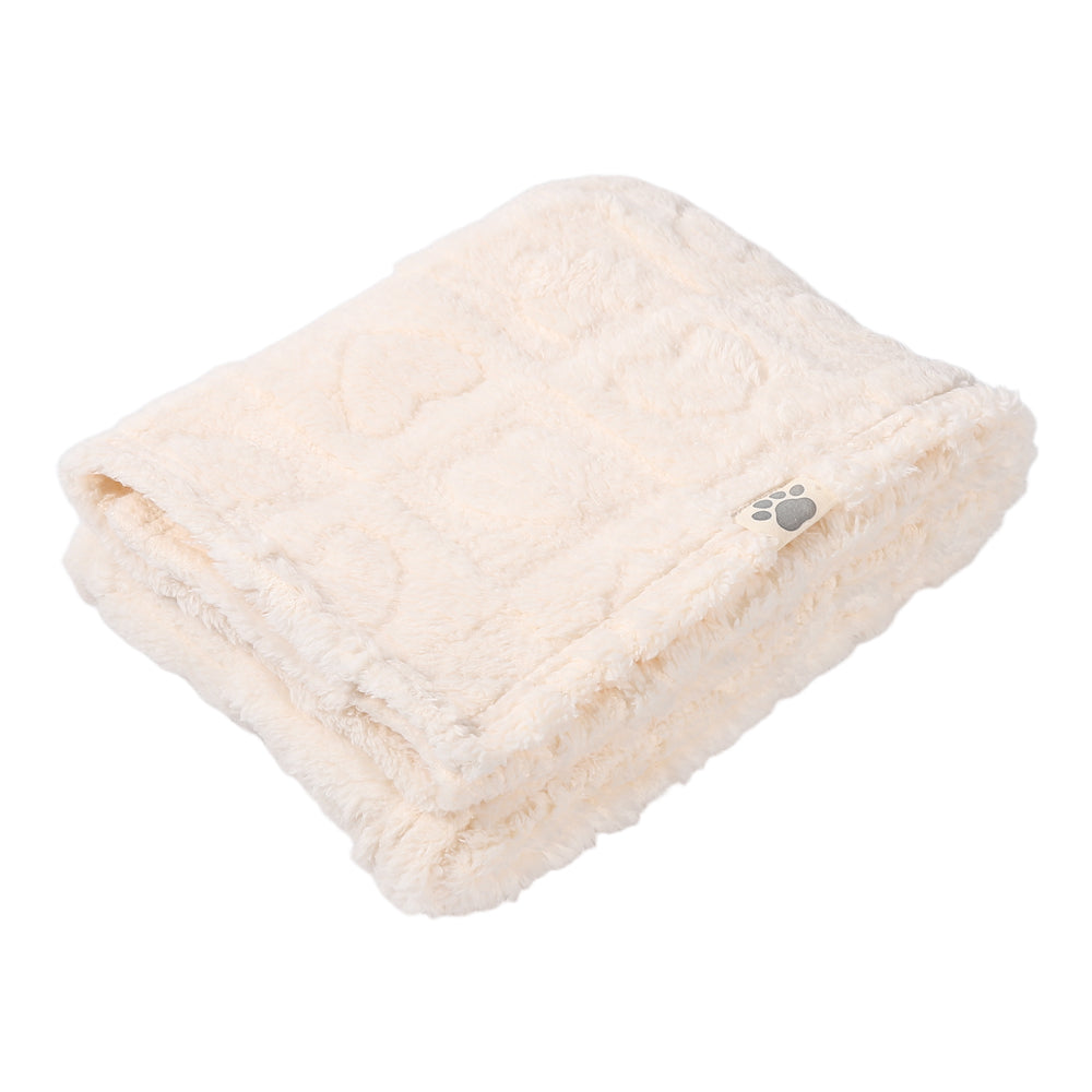 Ali+Oli Pets Coral Fleece Dog Blanket – 300 GSM Soft Cozy Throw for Small Dogs & Puppies, 25 x 35 in (Heart)