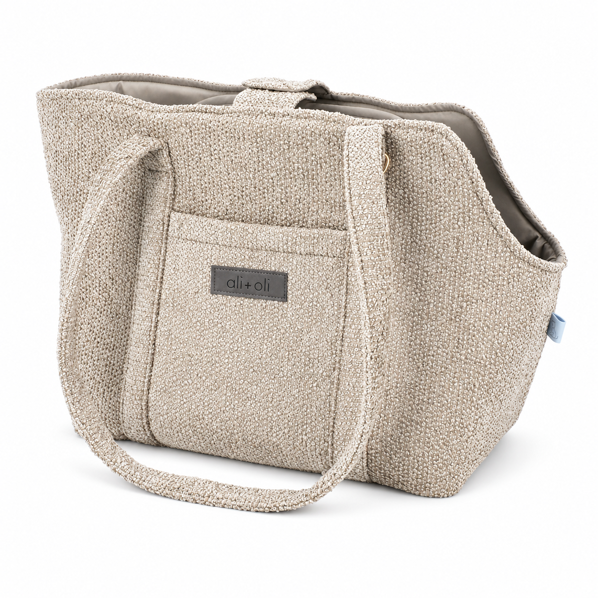 Ali+Oli Pets Bouclé Tote Dog Carrier with Removable Settle Mat – Latte