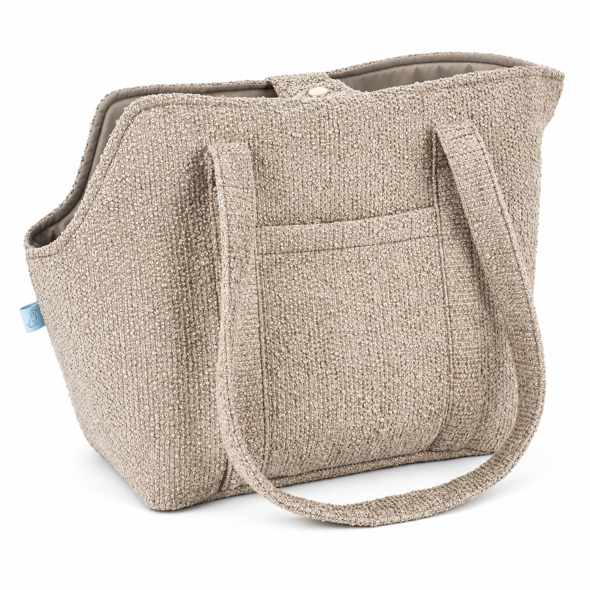 Ali+Oli Pets Bouclé Tote Dog Carrier with Plush Sherpa Base – Latte