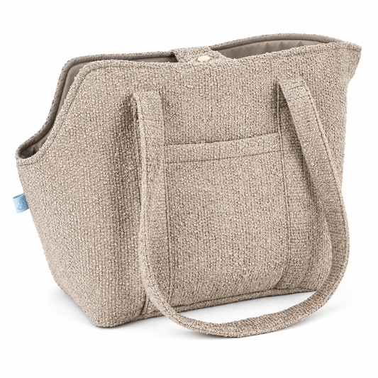 Ali+Oli Pets Bouclé Tote Dog Carrier with Plush Sherpa Base – Latte