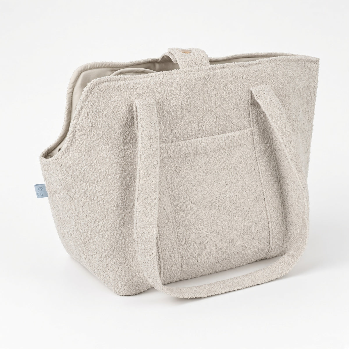 Ali+Oli Pets Bouclé Tote Dog Carrier with Removable Settle Mat – Vanilla