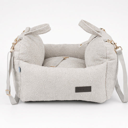 Ali+Oli Pets Comfy Bouclé Dog Car Seat & Travel Bed – Vanilla
