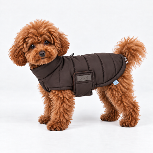 Ali+Oli Pets Insulated Dog Puffer Jacket with Fleece Lining – Chocolate
