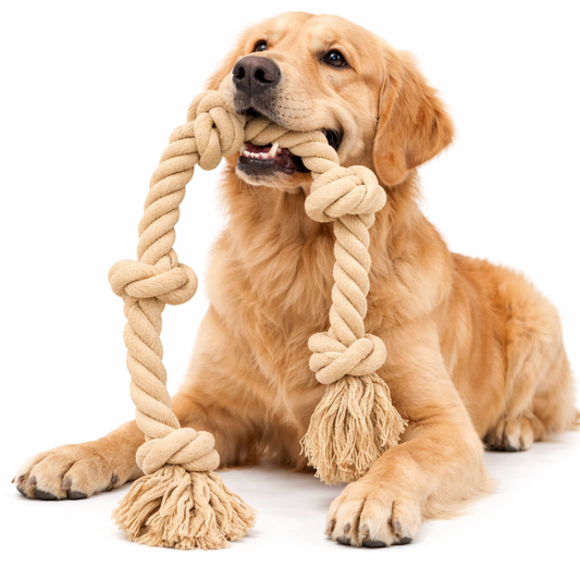 Ali+Oli Pets Heavy Duty Dog Rope Toy for Large Dogs – 5-Knot Cotton Tug Toy for Aggressive Chewers