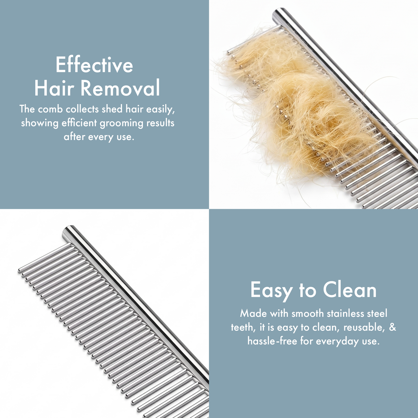 Stainless Steel Pet Grooming Comb for Dogs & Cats