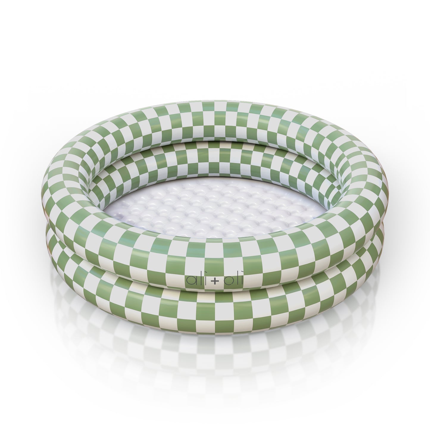 Ali+Oli Two-Ring Kiddie Pool (Green Checkers)