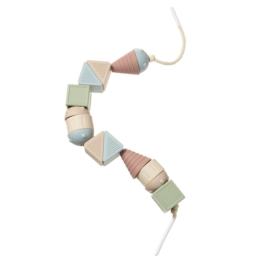 Ali+Oli Montessori Sensory Shapes Silicone Lacing & Threading Toy
