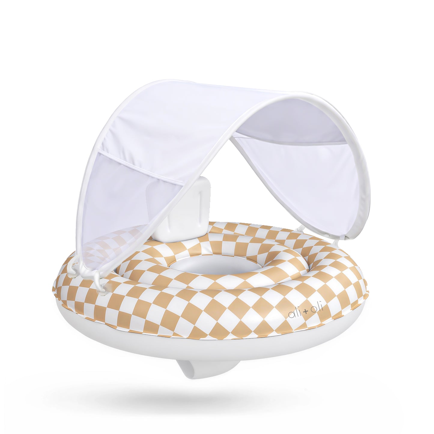 Ali+Oli Baby Swim Seat Ring Pool Float (Tan Checkers)