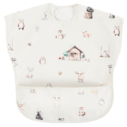 Ali+Oli Smock Bib for Baby & Toddler Short Sleeve (Woodlands)