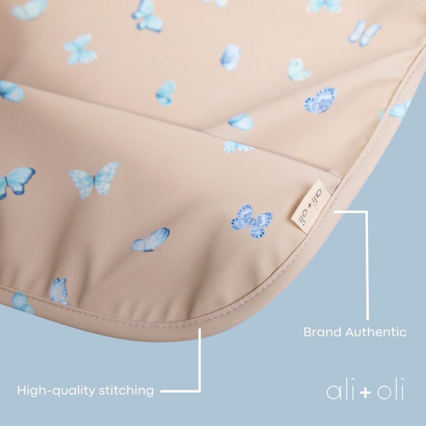 Ali+Oli Smock Bib for Baby & Toddler (2-pc) Long & Short Sleeve Set (Butterfly-Blush)