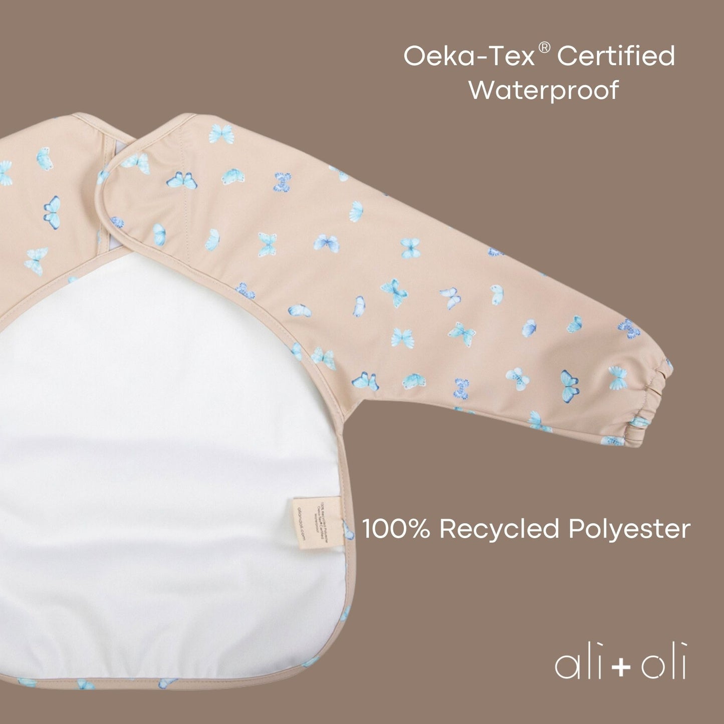 Ali+Oli Smock Bib for Baby & Toddler (2-pc) Long & Short Sleeve Set (Butterfly-Blush)