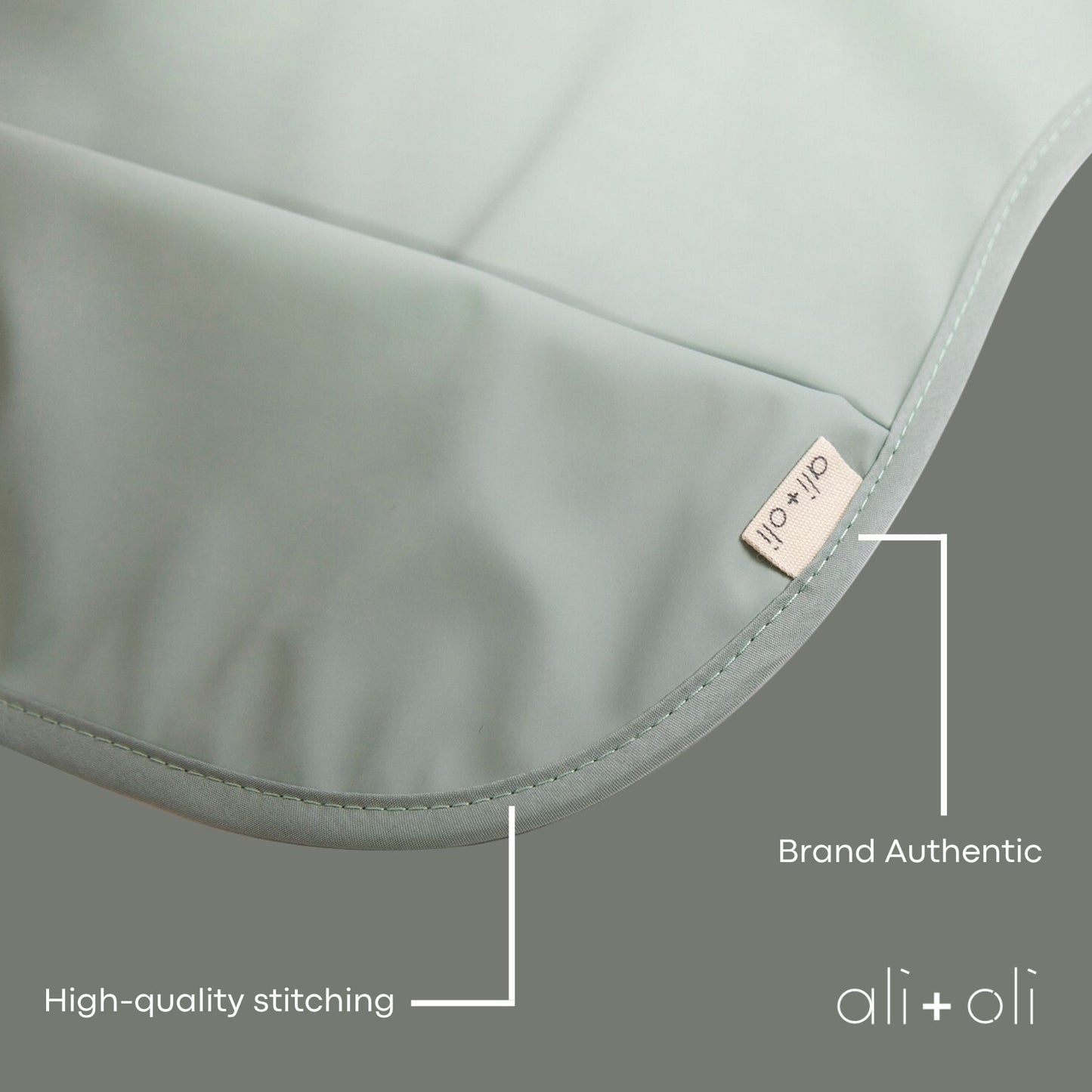 Ali+Oli Smock Bib for Baby & Toddler (2-pc) Long & Short Sleeve Set (Dino, Mint)