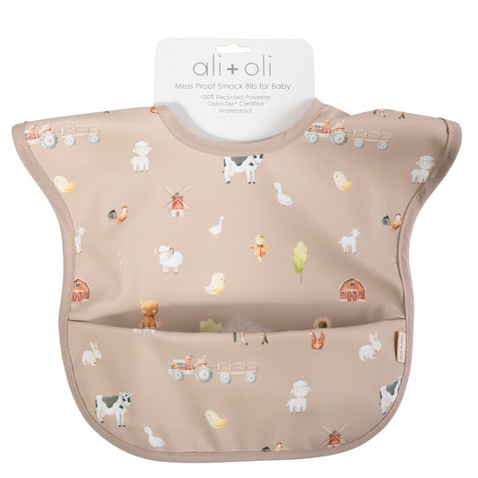 Ali+Oli Smock Bib for Baby & Toddler  (1-pc) Short Sleeve (Farm)