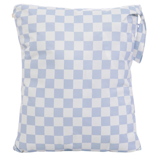 Ali+Oli Dual-Compartment Wet-Dry Bag (Blue Checkers)