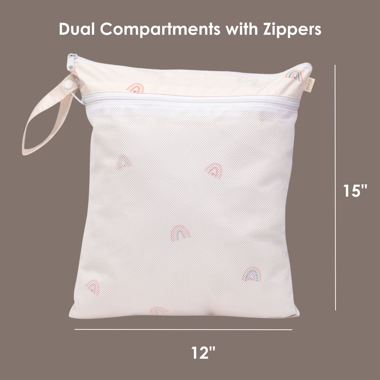 Ali+Oli Dual-Compartment Wet-Dry Bag (Rainbows)
