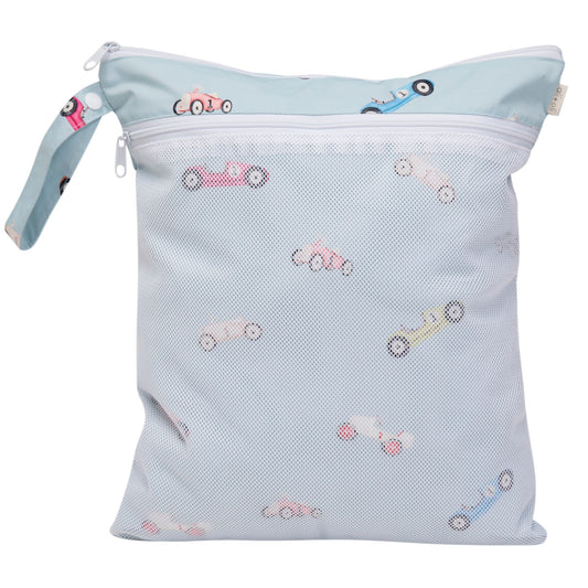 Ali+Oli Dual-Compartment Wet-Dry Bag (Retro Cars)