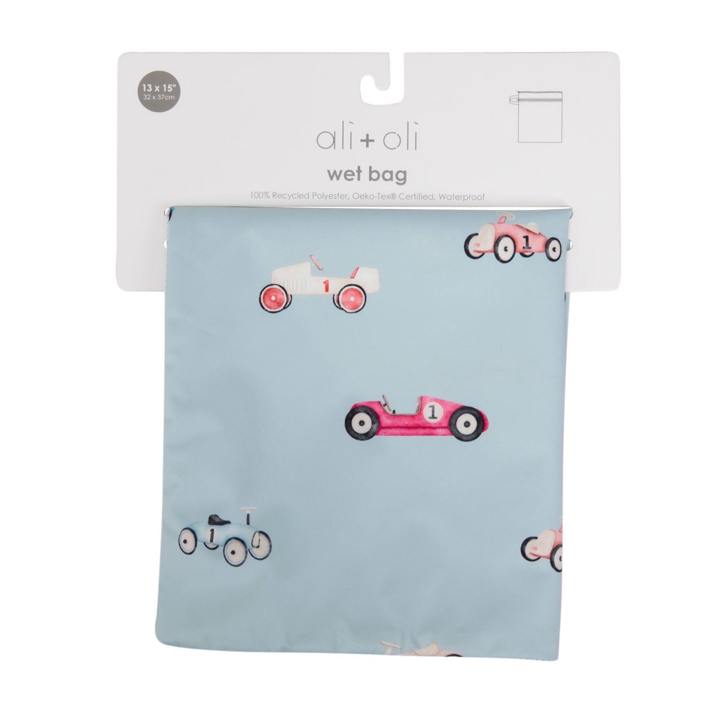 Ali+Oli Dual-Compartment Wet-Dry Bag (Retro Cars)