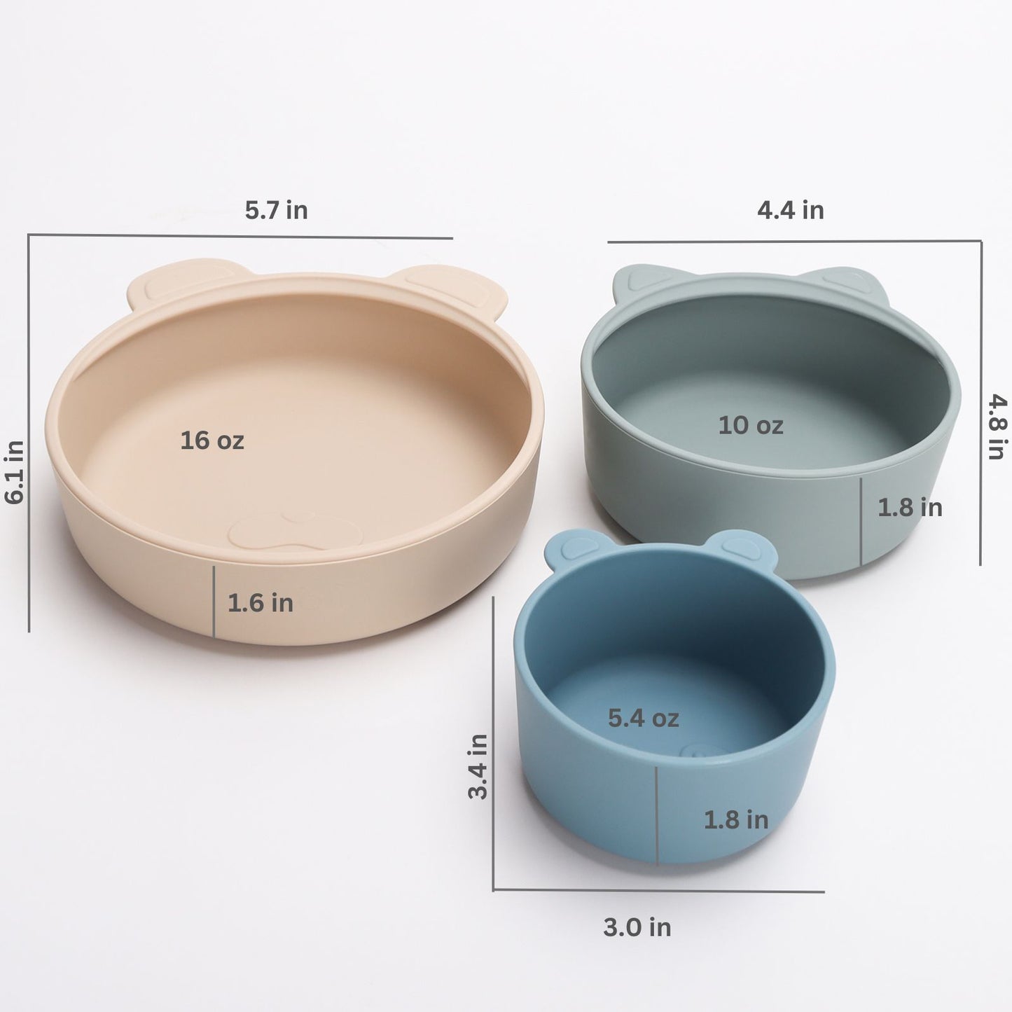 Ali+Oli (3pc) Stackable Snack Bowl Set (Blue Horizon)