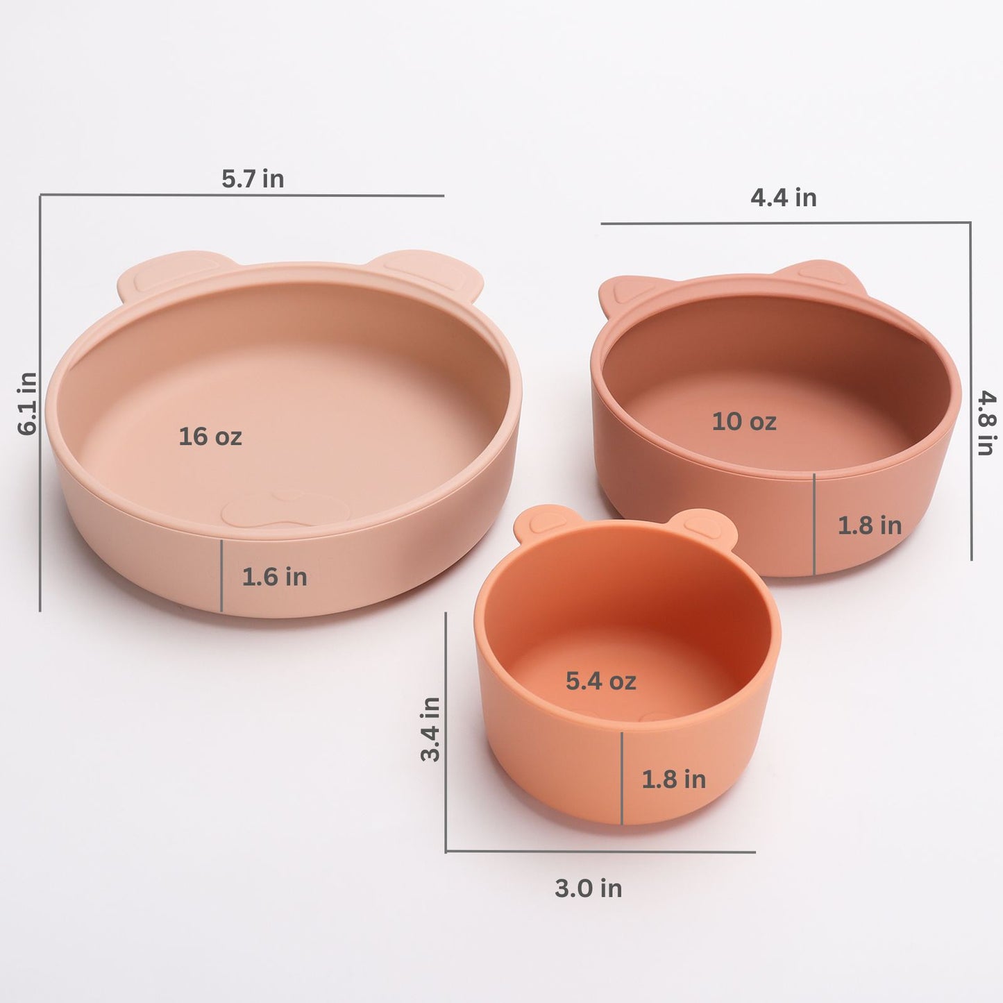 Ali+Oli (3pc) Stackable Snack Bowl Set (Terracotta Blush)
