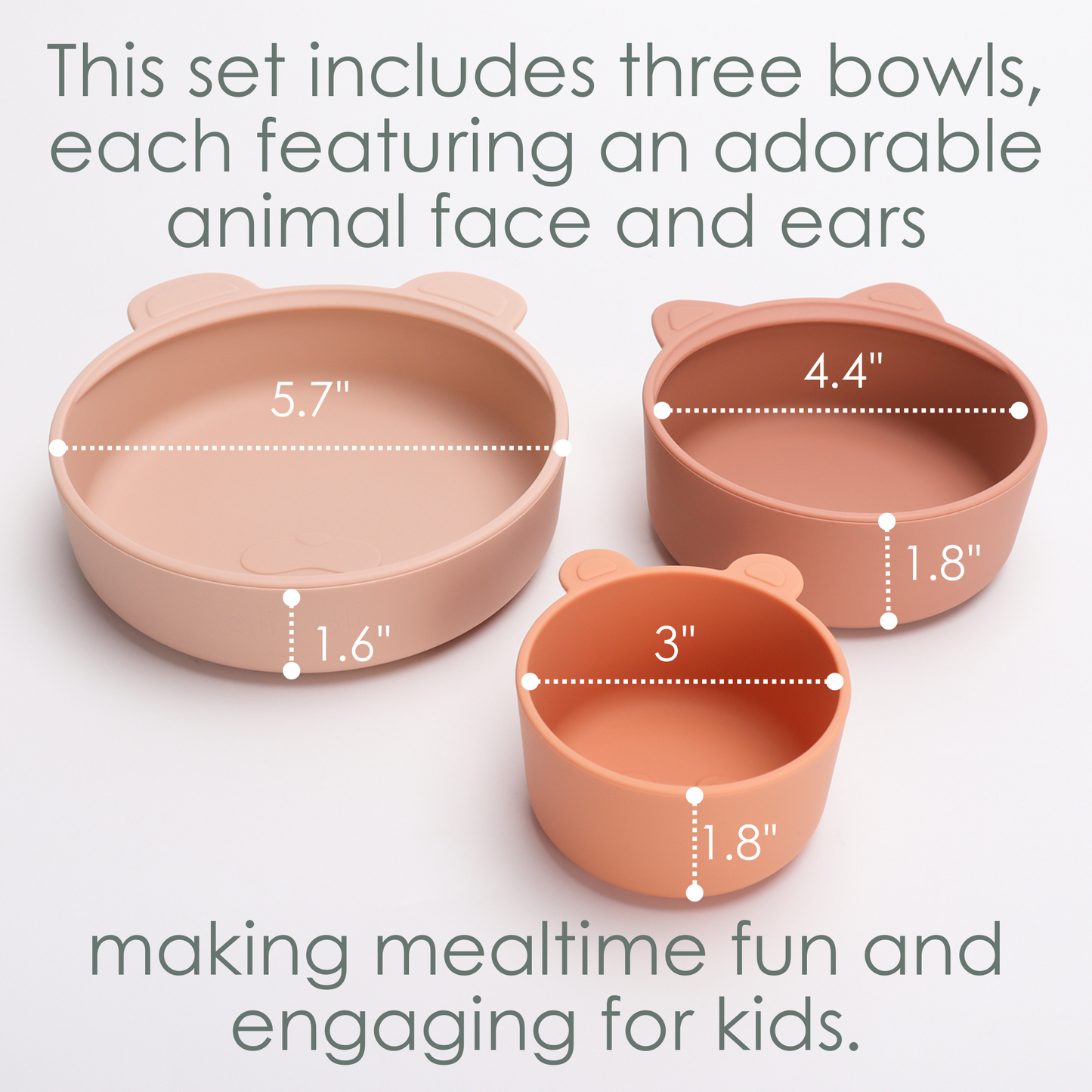 Ali+Oli (3pc) Stackable Snack Bowl Set (Terracotta Blush)