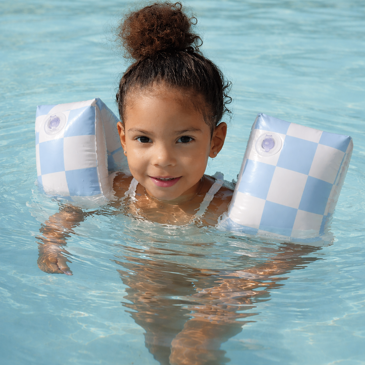Ali+Oli Swim Arm Band Wings Inflatable Float (Blue Checkers)