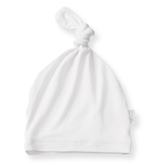 Ultra-Soft Bamboo Knotted Beanie for Baby (White)