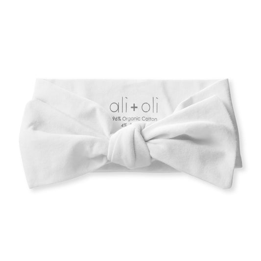 Ultra-Soft Organic Cotton Knotted Bow (White)