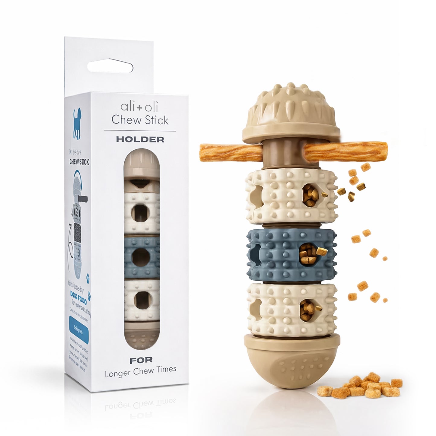 Ali+Oli Pets 2-in-1 Bully Stick Holder & Treat Dispensing Dog Toy