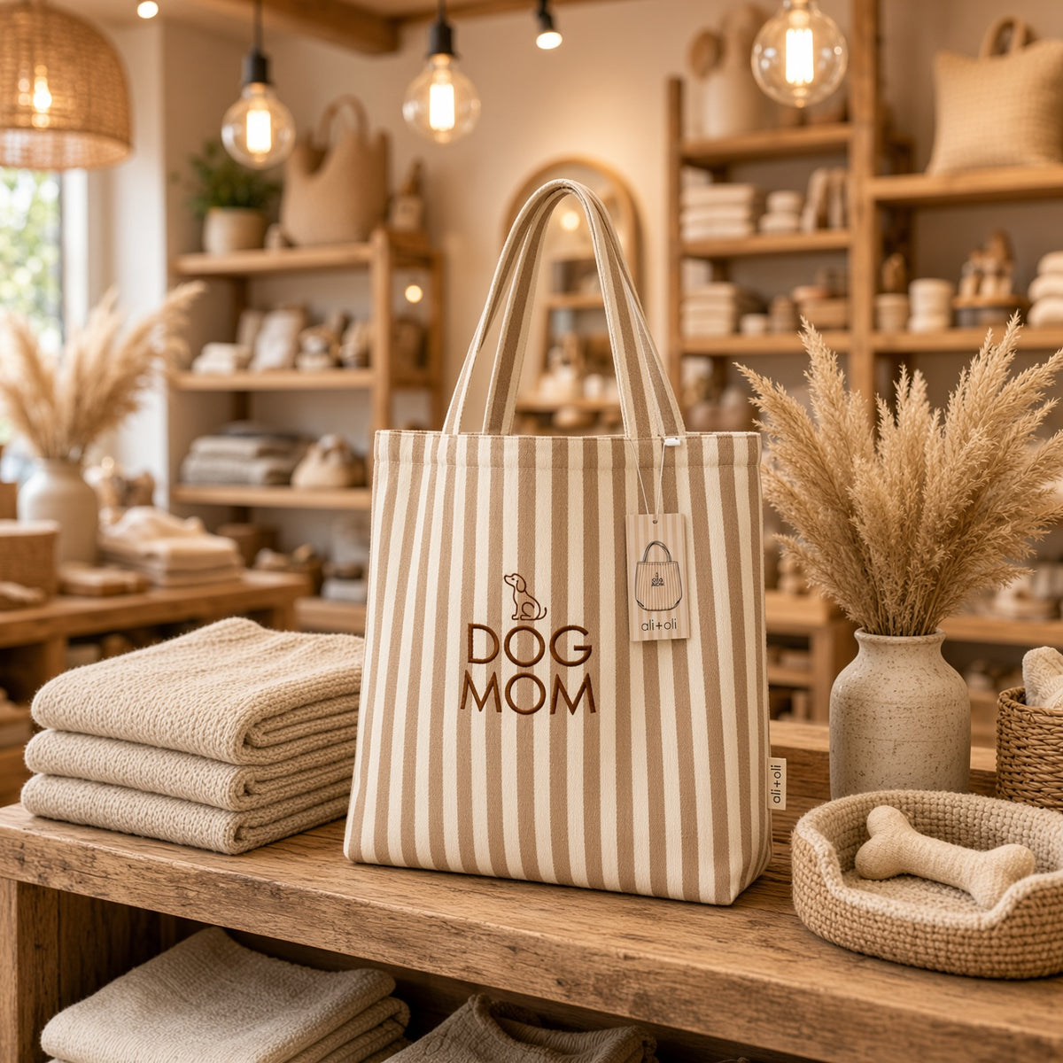 Ali+Oli Pets Canvas Tote Bag for Dog Mom