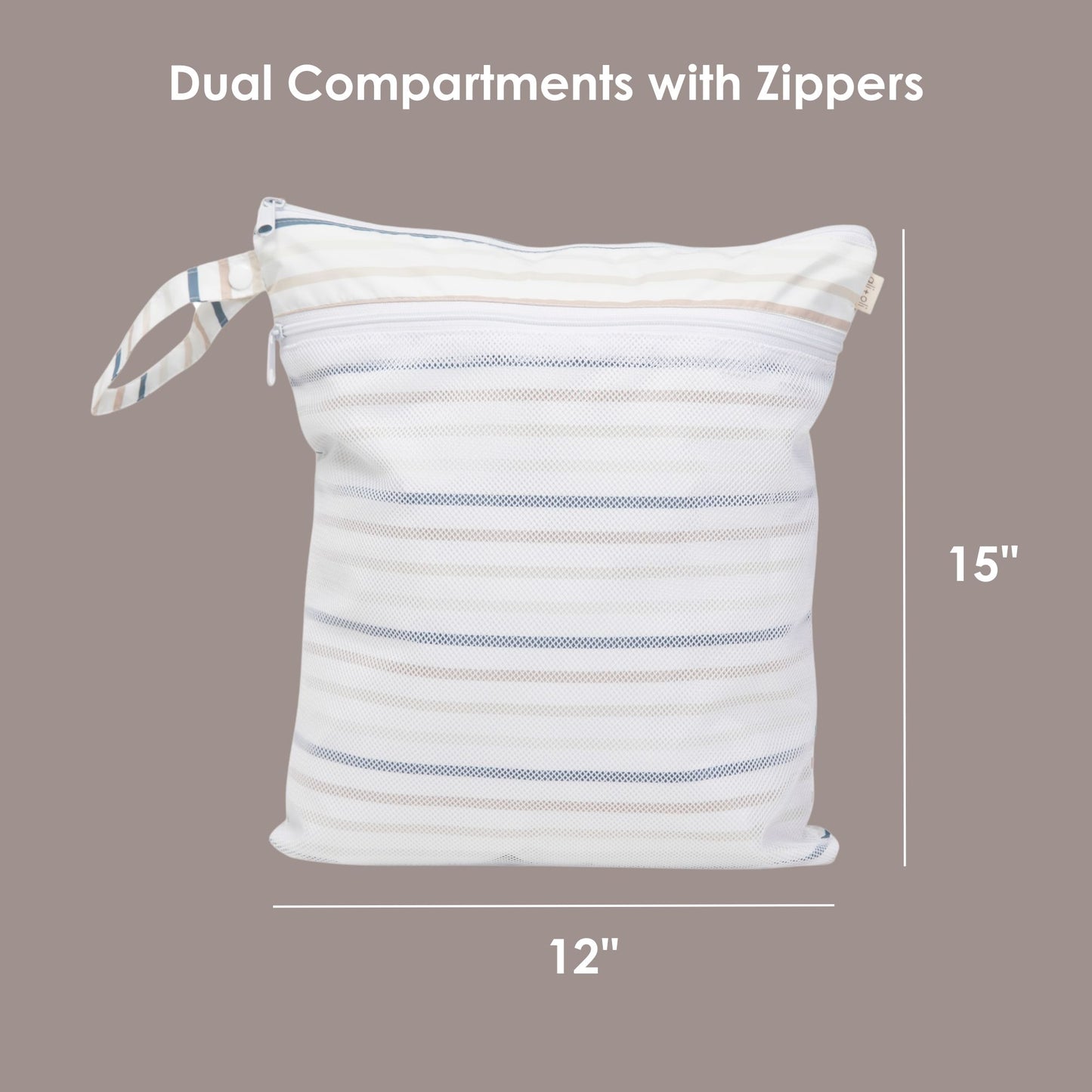 Ali+Oli Dual-Compartment Wet-Dry Bag (Stripes)