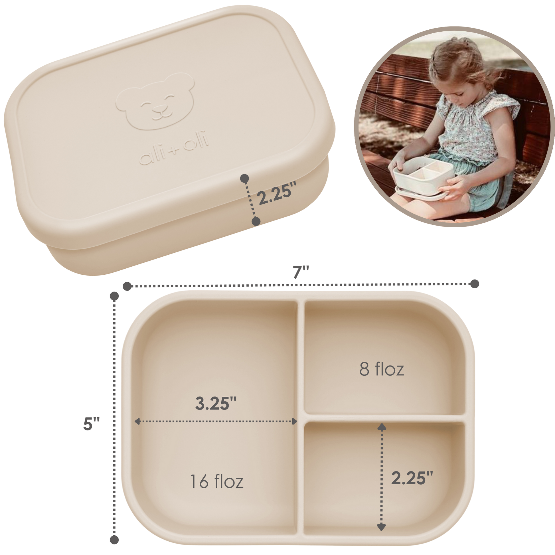 32 oz silicone bento box lunch for kids back to school