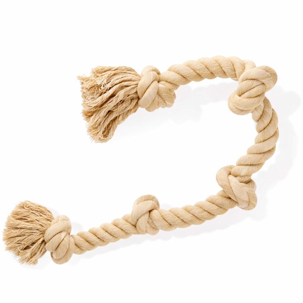 Ali+Oli Pets Heavy Duty Dog Rope Toy for Large Dogs – 5-Knot Cotton Tug Toy for Aggressive Chewers