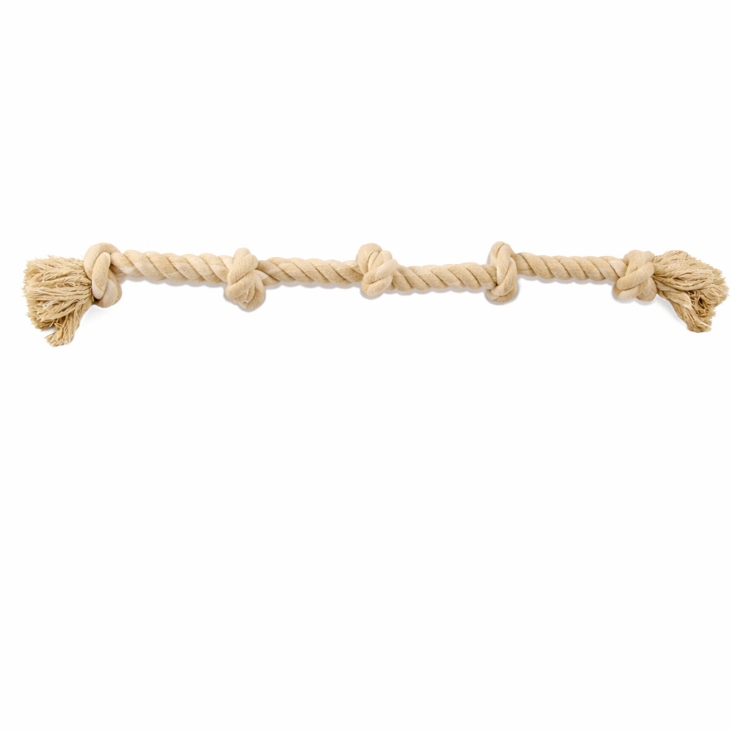 Ali+Oli Pets Heavy Duty Dog Rope Toy for Large Dogs – 5-Knot Cotton Tug Toy for Aggressive Chewers