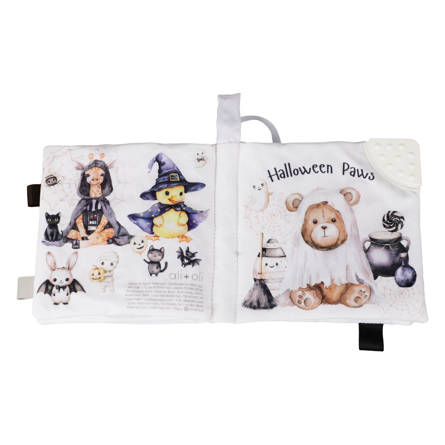 Ali+Oli Baby Cloth Crinkle Book –  Halloween Paws