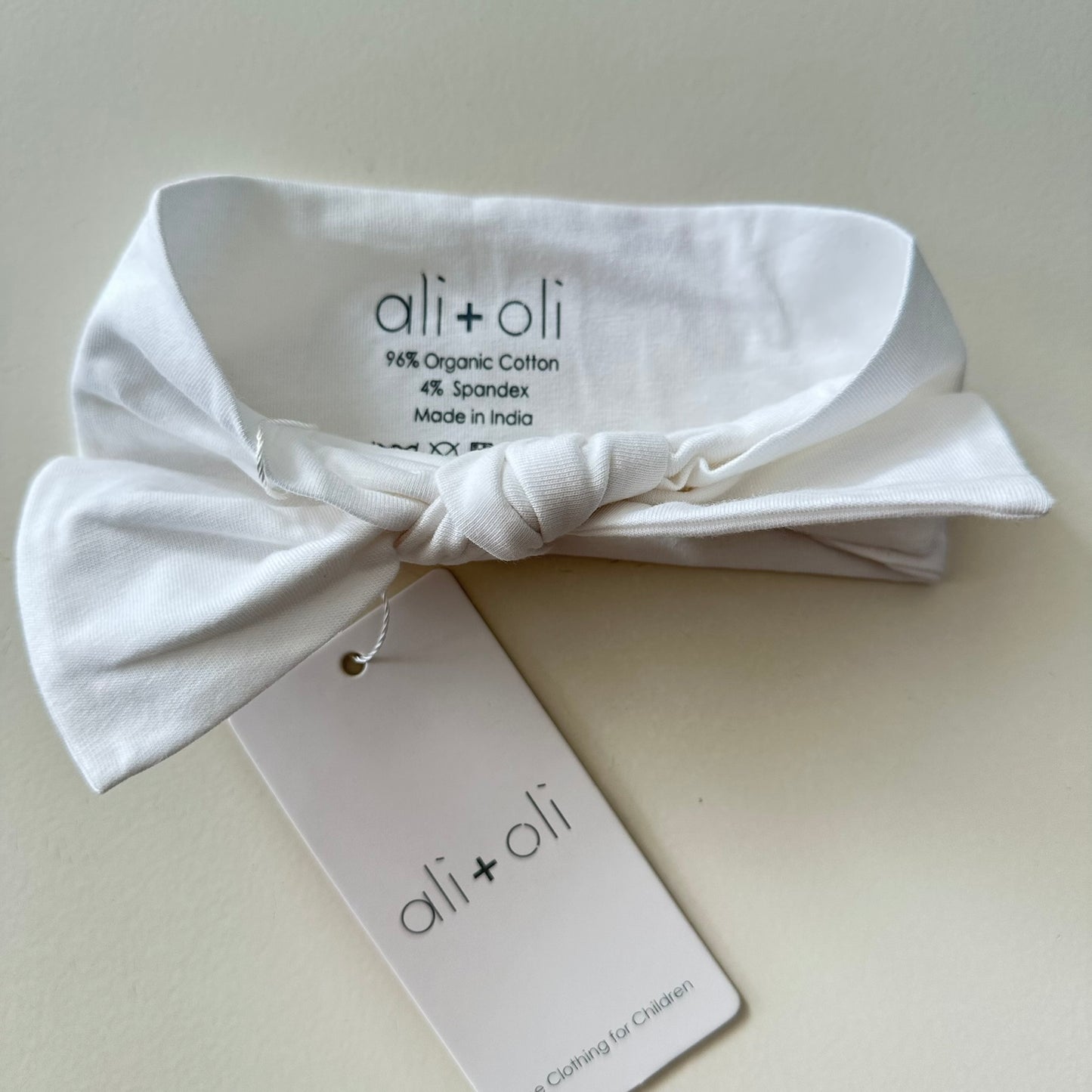 Ultra-Soft Organic Cotton Knotted Bow (White)