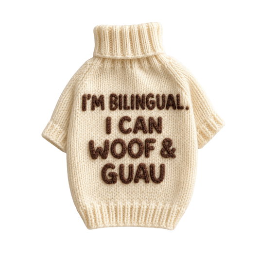 I Can Woof & Guau Dog Sweater