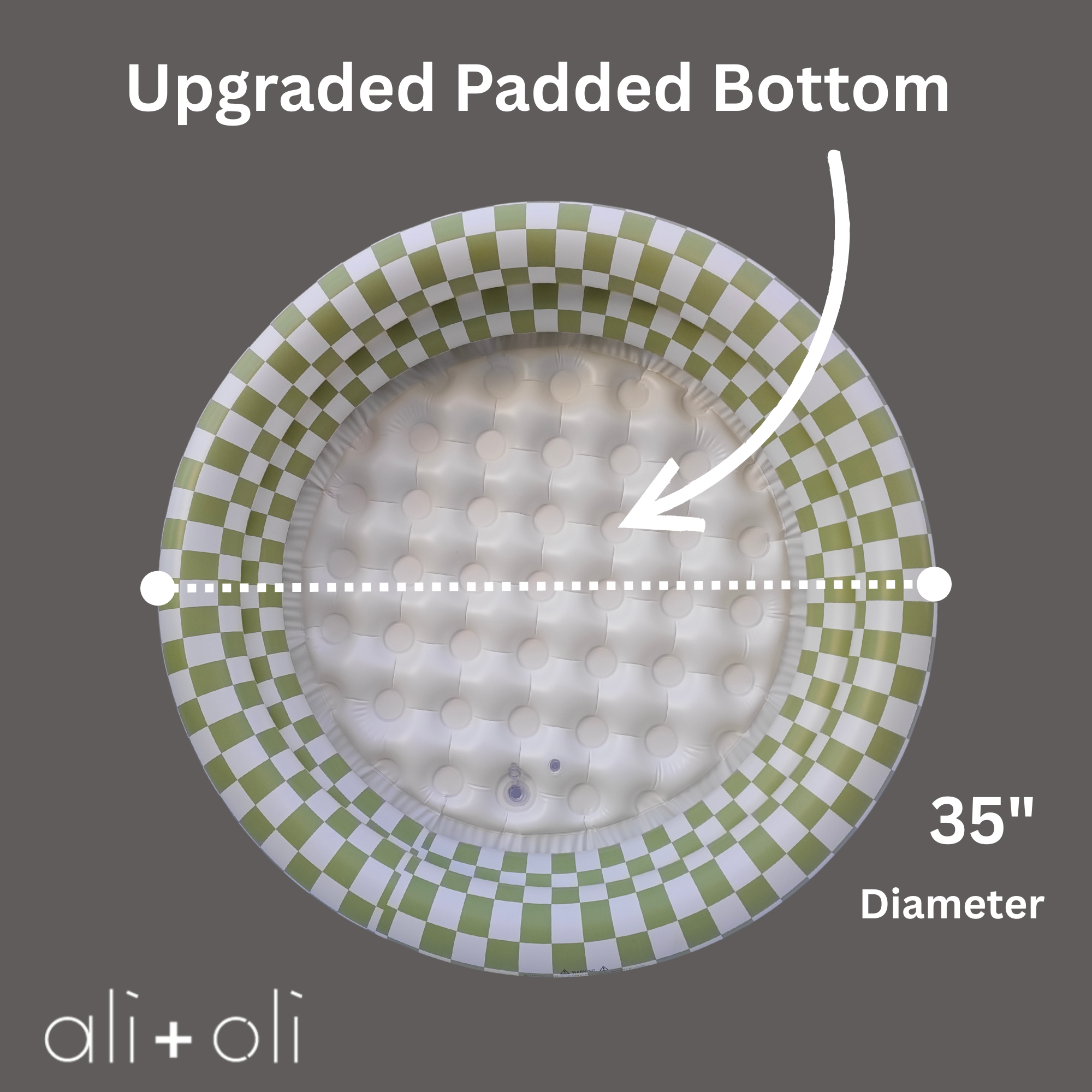 Ali+Oli Two-Ring Kiddie Pool (Green Checkers)