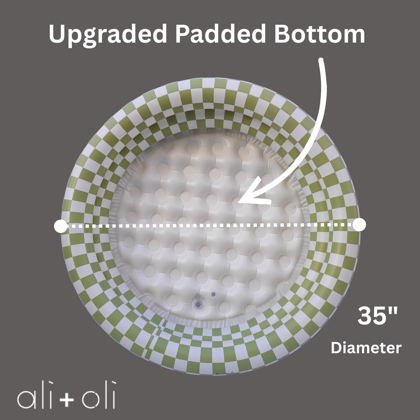 Ali+Oli Two-Ring Kiddie Pool (Green Checkers)